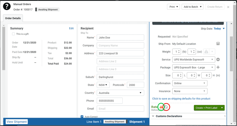 order grid highlighted